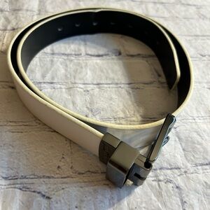 STRUCTURE MENS CREAM/BLACK REVERSIBLE WITH GUNMETAL BUCKLE SIZE 36